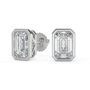 Stephany Emerald Cut Bezel Earrings - Nivetta